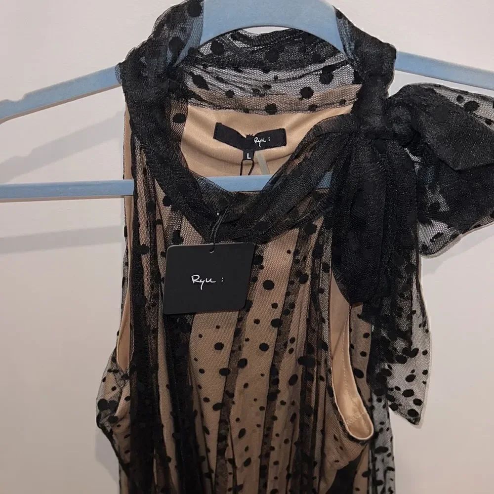 RYU BLACK TUILLE SLEEVELESS DRESS - Picture 3 of 5